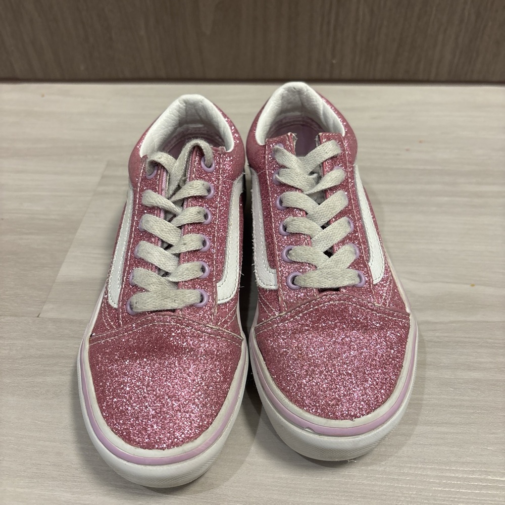 Vans Pink and White Glitter Sneakers